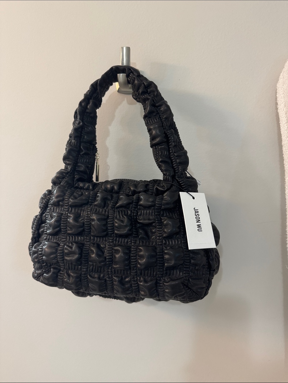 Jason Wu Black Quilted Padded-Handle Shoulder Bag